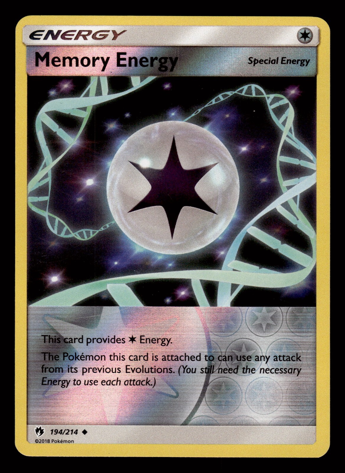 Pokemon Memory Energy 194/214 Lost Thunder Reverse Holo Card