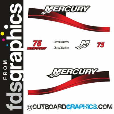 Mercury 75hp four stroke outboard decals/sticker kit