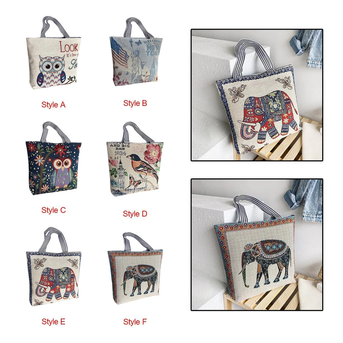 Canvas tote bags deals with zipper and pockets