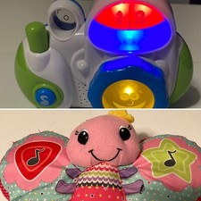 Lot 2 Baby Play Right My 1st Light Up Camera & Infantino Musical Butterfly Used