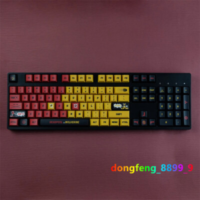 142 Keys Deadpool & Wolverine Keycap Button PBT Cherry MX Sublimation For Keypad