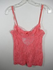 Victoria's Secret Underwire Babydoll Chemise Women M Coral Sheer Nylon Nightgown