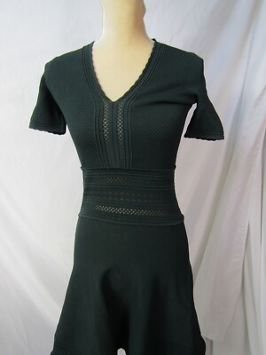 Sandro Paris Green Knit Dress