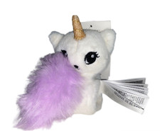 H&M White Kitty Cat Unicorn Plush Cutie Cuff Snap Bracelet Bullsitoy Fluffy Tail