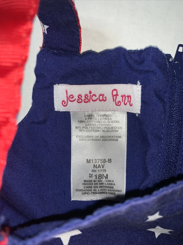Usado - Vestido Jessica Ann America Stars Sin Mangas Niñas (Talla 18 Meses) Foto 4 de 4