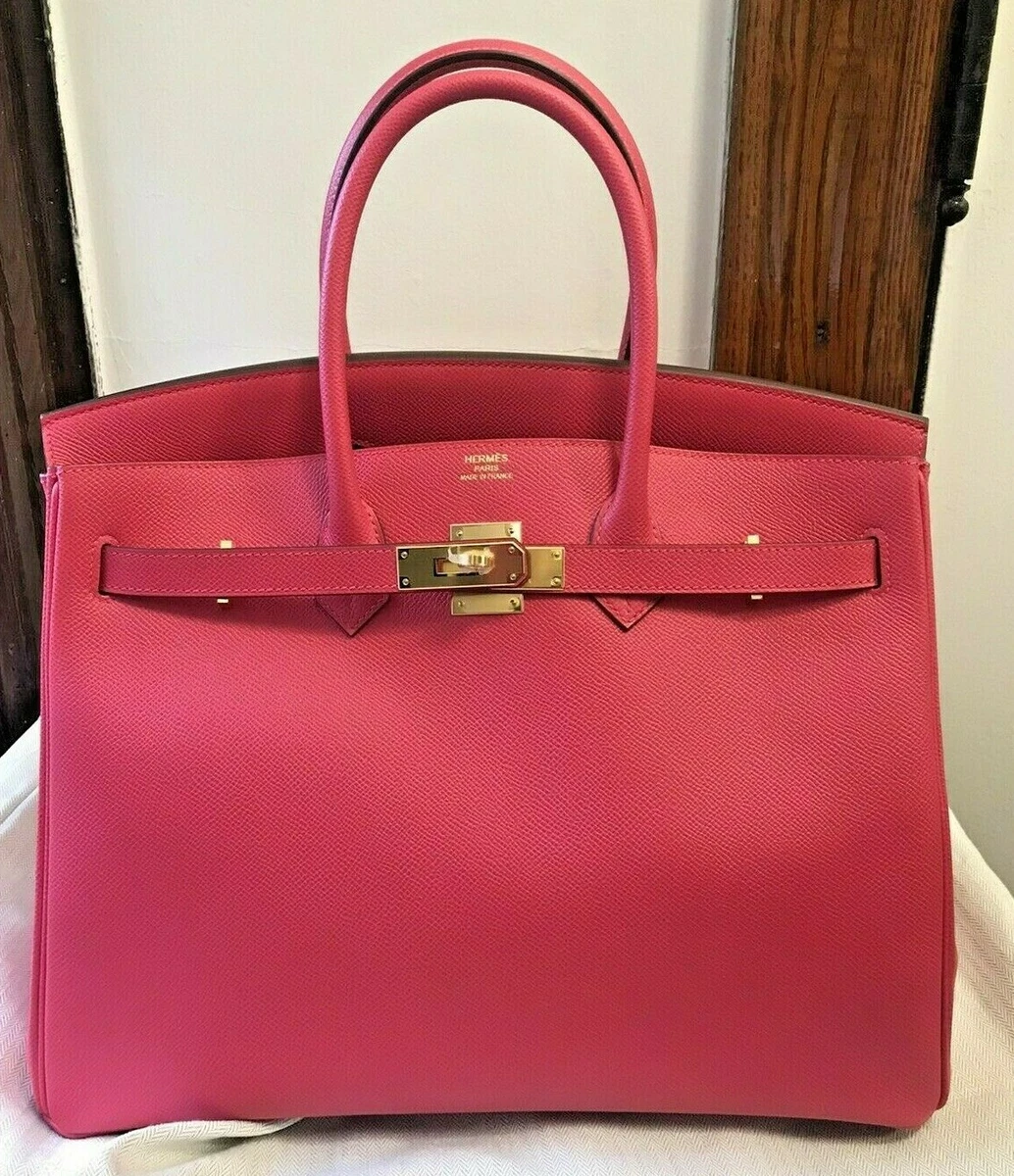 Hermes Birkin Handbag Rose Extreme with Gold Hardware 35