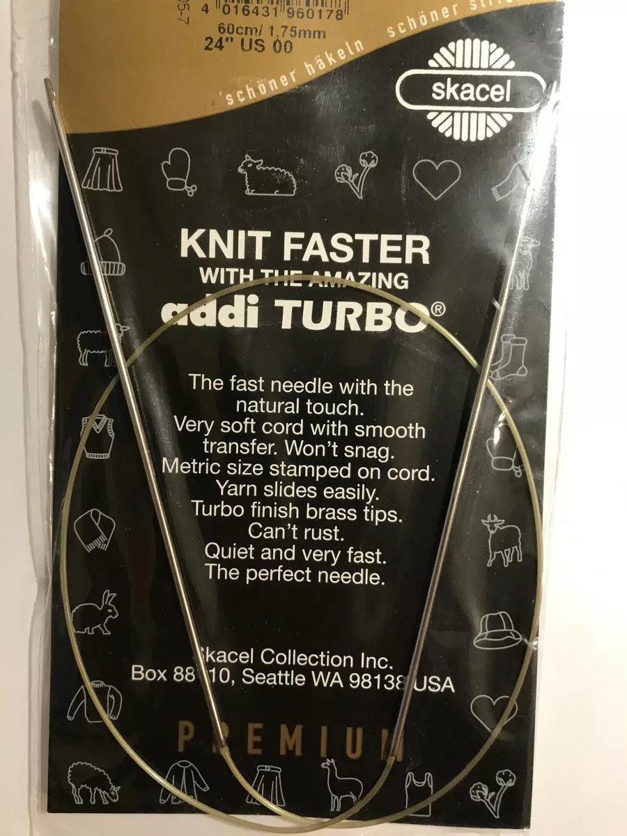 addi Turbo® Circular Knitting Needles Skacel USA US 00 (1.75mm), 24 inch  (60cm)