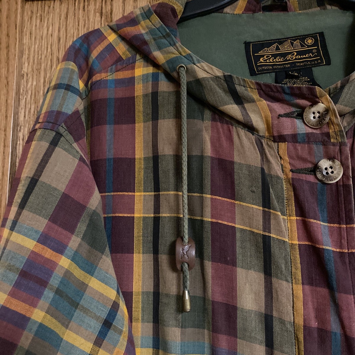 トップス Eddie Bauer Madras Plaid Anorak Jacket Eddie Bauer Madras Plaid Anorak Jacket（Eddie bauer jacket