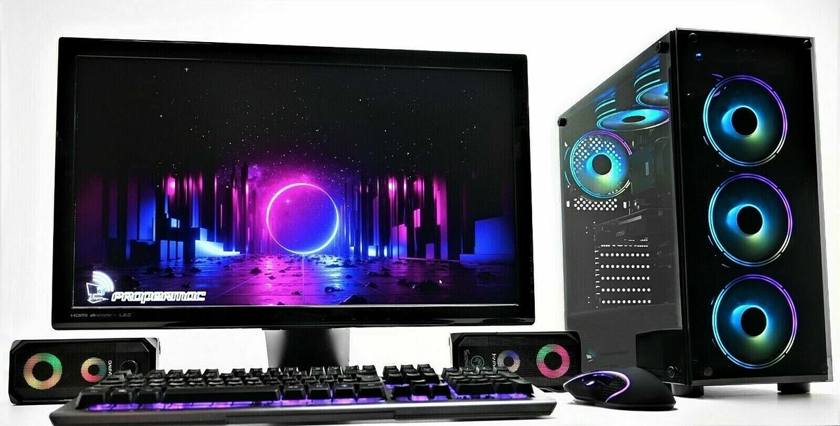 Triple Monitor Screen Gaming PC Bundle i7 16 GB Ram 480/960 GB SSD RTX 3050  GDDR