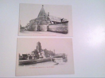 Abbey de Fontevrault. Kirche. Tour d'Evrault. Konvolut aus zwei Karten. AK.