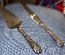 American Repoussé by Godinger - Vintage Silverplated Cake Knife & Pie Server Set