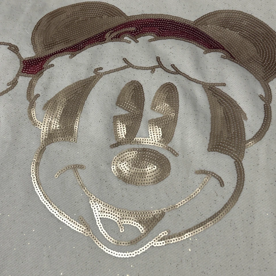 Camiseta Walt Disney World Navidad Lentejuelas Santa Mickey Spirit Dorada Talla XS NUEVA CON ETIQUETAS Foto 2 de 4