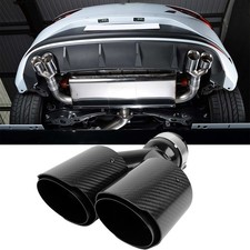 For Seat Leon Cupra 5F Carbon Fiber 3" In 4" Out Tailpipe Muffler Exhaust Tips