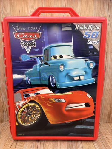 Disney Pixar Cars Toon 50 Car Carry Case Lightning McQueen And Mater. Case Only