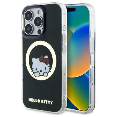 Hello Kitty IML Sweet Kitty MagSafe Hülle für iPhone 16 Pro Max Schwarz