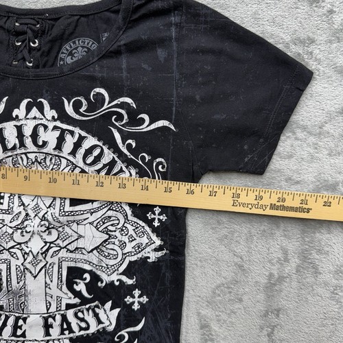 T-shirt Affliction "SAINT EDITH" manica corta stringata dietro taglia donna small - Foto 5 di 11