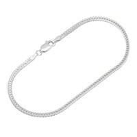 Armband 925 Sterling Silber 18Cm Fuchsschwanzketten Quadratisch Damen Armkette