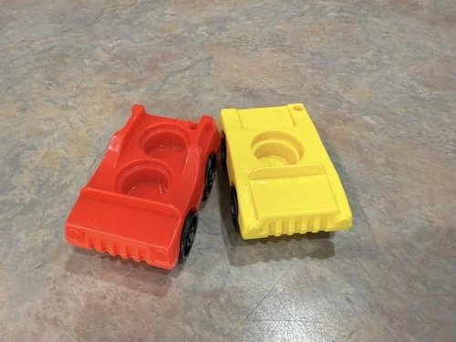 Vintage Fisher Price Little People Vehicles Red Yellow Car Truck Lot
