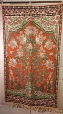 Hanging Wall Art Hand Emroidered Rug Wool on Cotton Hand Crafted in Kashmir Z14