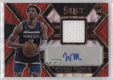 2022-23 Panini Select Rookie Jersey Red Wave Prizm Wendell Moore Jr Auto 11es