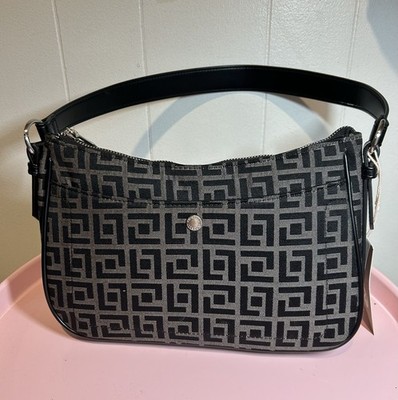 Fiorelli Black Gray Geometric Shoulder Bag for Women with Zip Closure