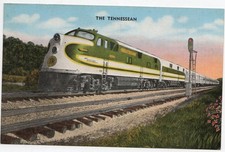 vintage postcard The Tennessean Rain # 2900 Railroad  Linen Streamlined