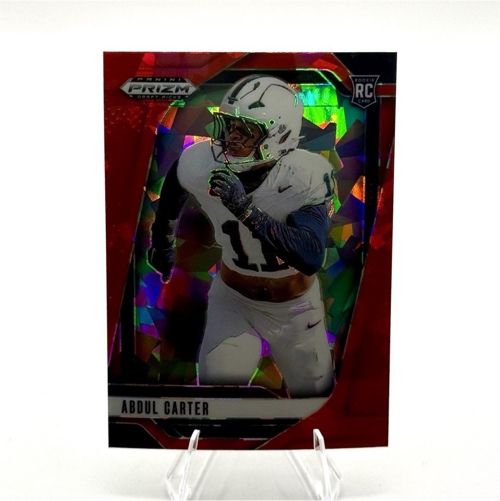 2025 Panini Prizm Draft Abdul Carter Rookie Red Cracked Ice #102 Penn State