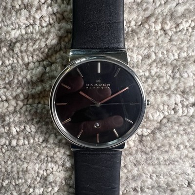 Skagen SKW6104 Ancher Black Dial All SS WR 3ATM Date Quartz Watch Tested