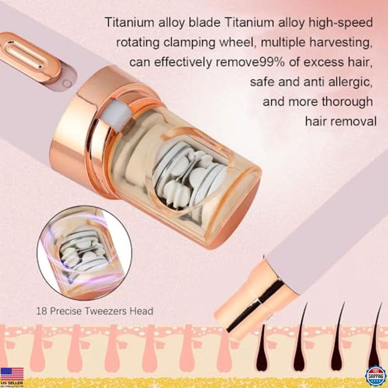 Epil Pro 3.0 Women's Facial Epilator - 2-in-1 Rechargeable Hair Removal, Pink