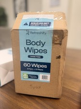 60 XL Shower Wipes Body Wipes for Adults Bathing No Rinse 5 Packs of 10 US