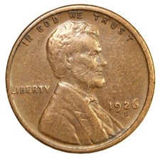 1926-S 1C BN Lincoln Cent- Choice VF- SMH 1908