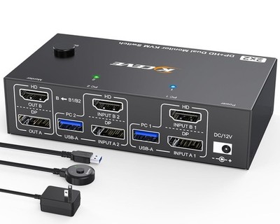 KVM Switch 2 PC 2 Monitore 8K@60Hz HDMI DisplayPort USB 3