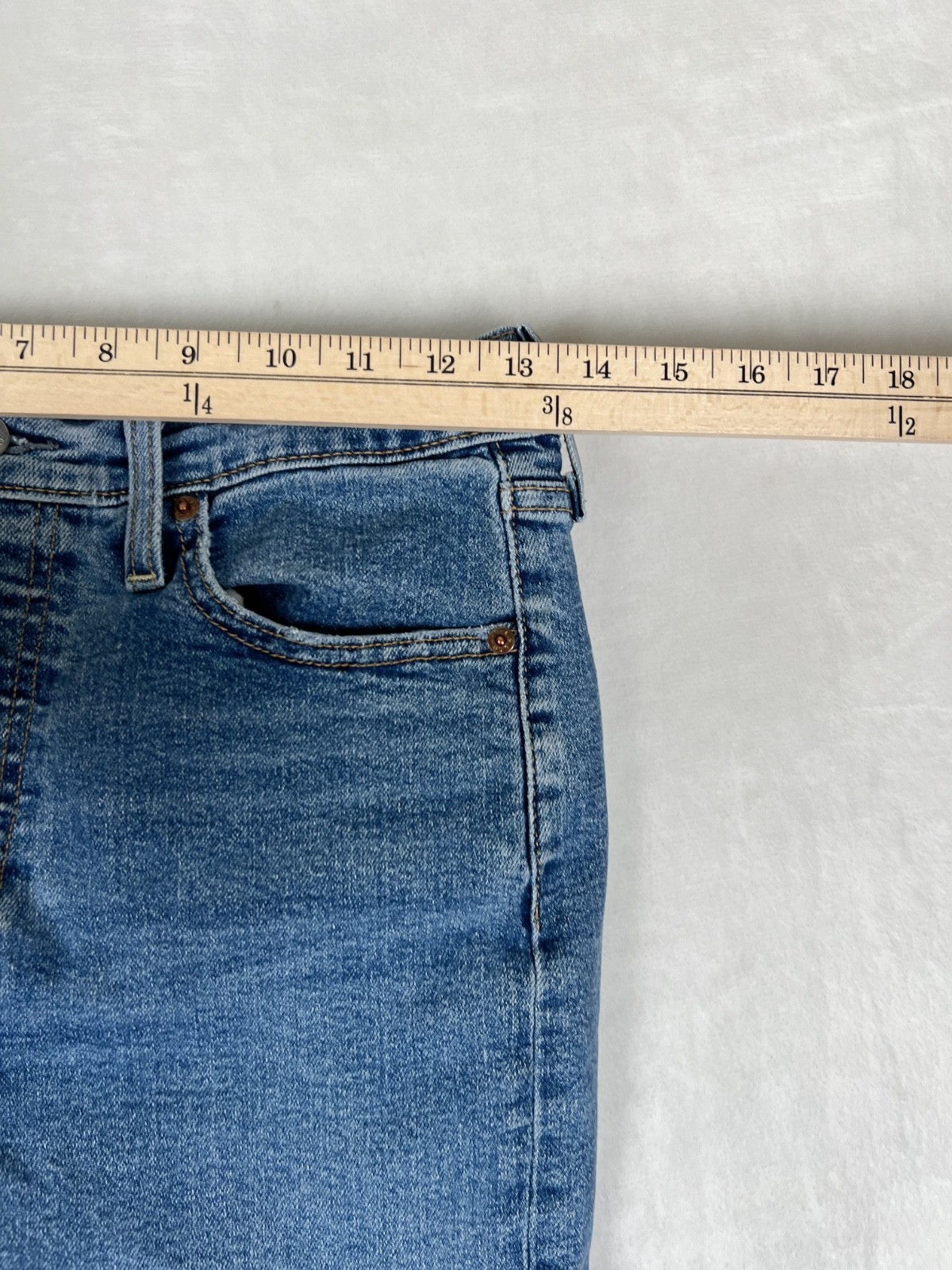 Levi’s Ribcage Straight Ankle Jeans Women’s 27 High Rise Button Fly Blue Denim thumbnail 5