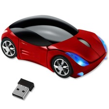 Red 2.4G Wireless Car Mouse 1600DPI USB Receiver For Laptop Computer Tablet