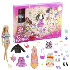 Barbie Advent Calendar Doll (12-in), 24 Surprises Including Day-to-Night Trendy