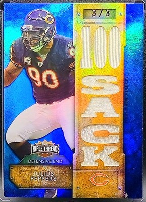 Julius Peppers 2012 Topps Triple Threads Relics  #TTR-72 Blue 3/3  (MEM)