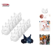 Cat Masks - White Therian Masks for Masquerade, Halloween, Kids Cosplay Cos...