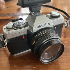 Minolta XG-1 35mm Film Camera MD Rokkor-X 45mm f/2 Lens Flash