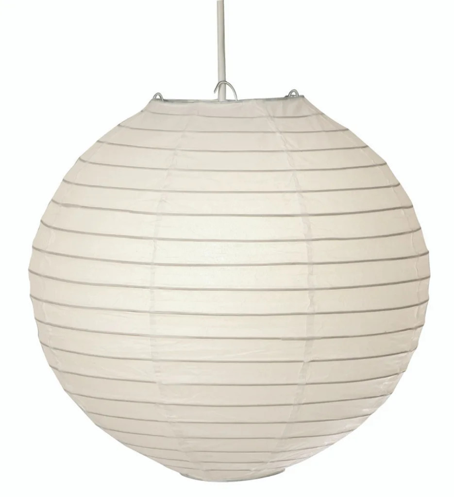 Lampshade White 12"" Kayit Paper Lantern 300mm Wire Supports Oaks Lighting