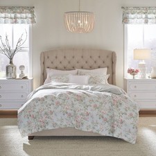 Home - Twin Duvet Cover Set, Reversible Cotton Bedding with Matching Sham, Br...