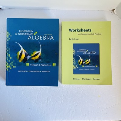 Pearson Elementary & Intermediate Algebra Textbook Lot 2 Unopened CDs Workbook