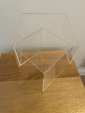 2 x Clear Perspex Acrylic Display Stands - Both 150mm x 150mm Different Heights
