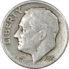 1955 D Roosevelt Dime Circulated Silver 10c Coin Collectible