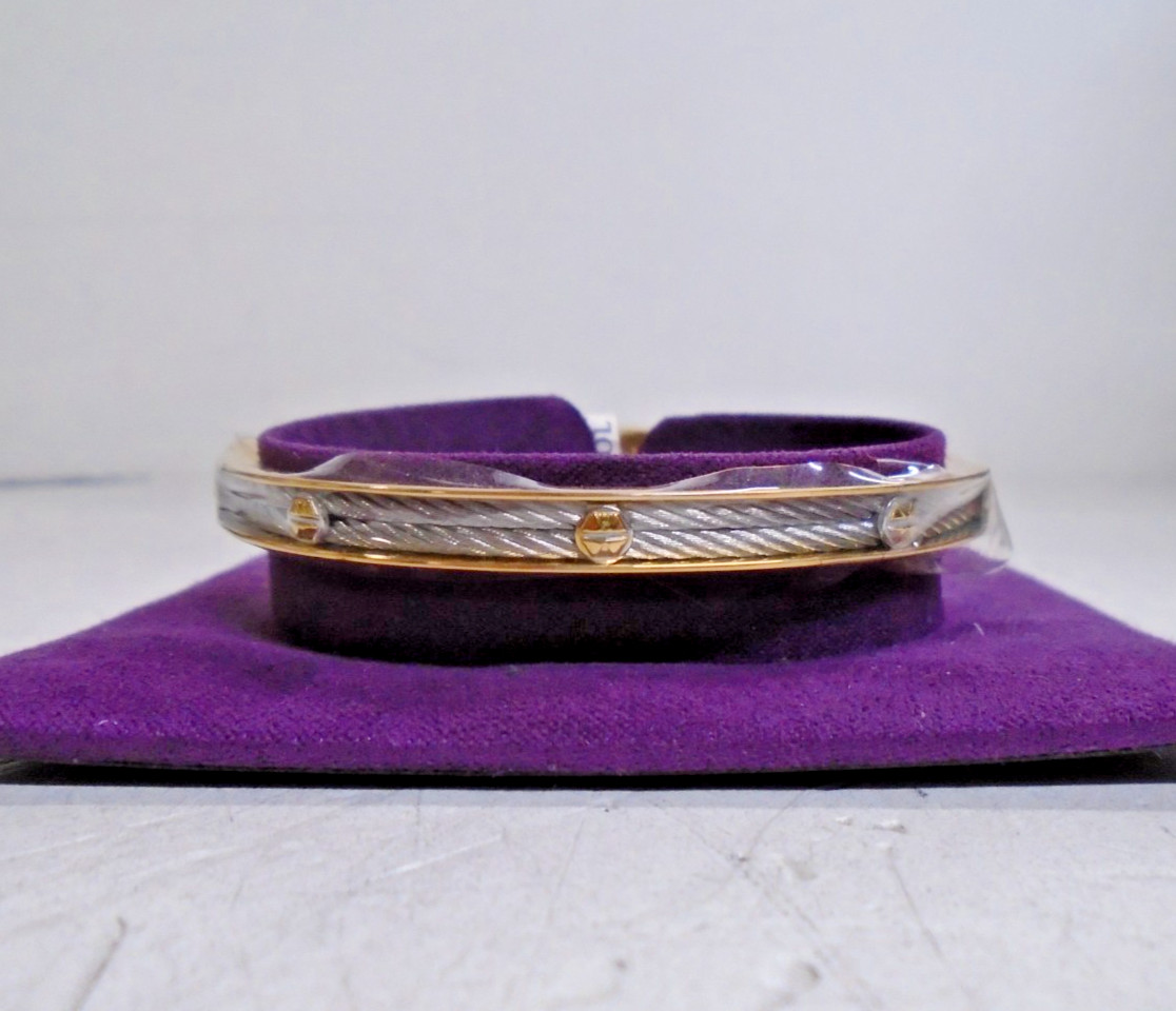 Charriol Forever Eternity Thin Screws Bracelet 2x 1mm Stainless Steel PVD Cables