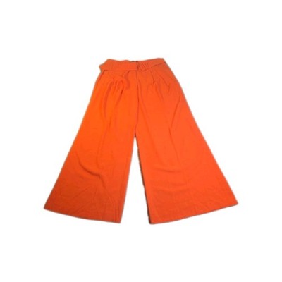 Womens NY&C 5695 Belted High Waist Career Wear Pants Tiger Lilly Orange - XL