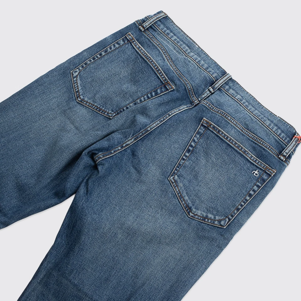 Rag & Bone Jeans Size W31 Fit 2 Slim Jared Indigo Blue Stone Wash Cotton Stretch - Image 4 of 4