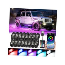 16 Pods RGB LED Rock Lights with Extension Wires, Waterproof RGB 16 Pods