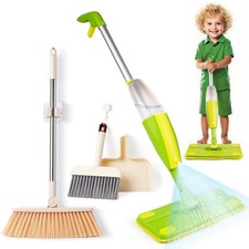 Kids Spray Mop,Toddler Mop Cleaning Set, Real Working Mini Mop & Kids Broom D...