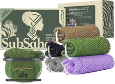 African Net Sponge, 5 Pack 45-Inch Exfoliating Bath Scrubber