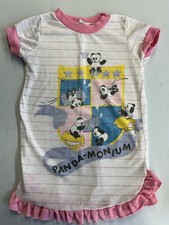Vintage 90s Panda-Monium Nightgown Toddler Size 4 Made In USA